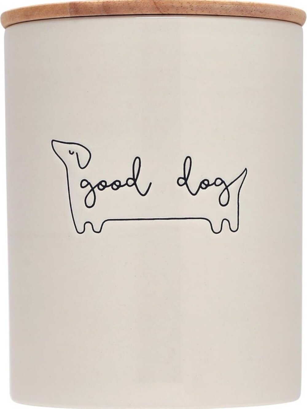 Stylish Ceramic Dog Treat Jar with Airtight Wooden Lid - Perfect Pet Storage
